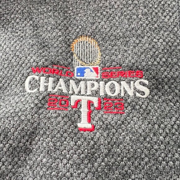Texas Rangers 2023 World Series Champions Antigua Mens S Gray Fleece Vest Logo - Picture 3 of 10